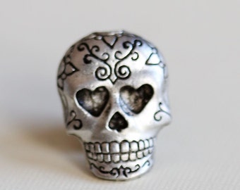 Sugar Skull Men's Tie Tack Silver Steampunk Groomsmen Men's Tie Tack Father's Day Accessories