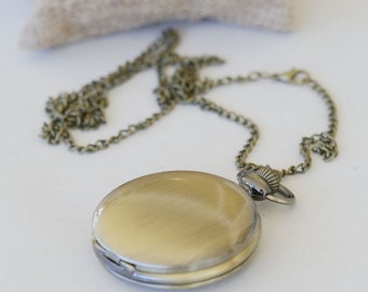 Brass Pocket Watch Necklace With Time Lord ,jewelry gift,Locket,Necklace,Wedding