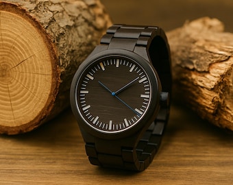 Gepersonaliseerde houten horloge, gepersonaliseerd houten horloge, gepersonaliseerd horloge, gegraveerd horloge, gegraveerd houten horloge, houten herenhorloge, cadeaus voor hem,