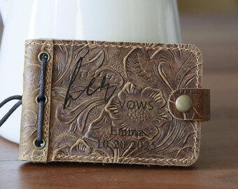 Leather Wedding Vow Books: Personalized His & Hers Keepsake