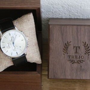 Personalisierte Herrenarmbanduhr mit Gravur, schwarze Uhr, Trauzeugen Geschenke, Hochzeit, Jahrestagsgeschenke, Vatertagsgeschenke, Ehemanngeschenke