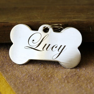 Personalized Dog Bone Pet Tag,Double SIDED, Custom Dog Tag,