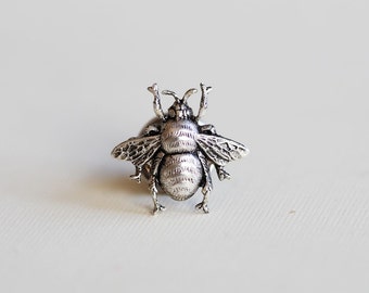 Bee Men's Tie Tack Silver Steampunk Groomsmen Men's Tie Tack Father's Day Accessories