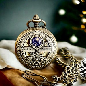 Clock Pendant Small Timepiece Necklace Black Personalized Mens