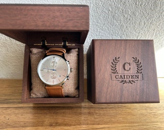 Custom Engraved Personalized Mens Wrist Watch, Groomsmen Gifts, Mens Birthday, Wedding, Anniversary Gifts, Father&#39;s Day Gifts, Husband Gifts