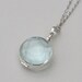 Glass Round Locket Necklace,Silver Plated Glass Locket,Glass Photo Locket,Jewelry Gift,