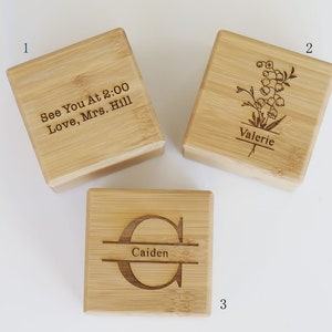 Wood Watch Box,Birth Month Flower Box,Birth Flower Wood Box, Square Bamboo Gift Box & Pillow, Pocket Watch Wood Box,(Box only)