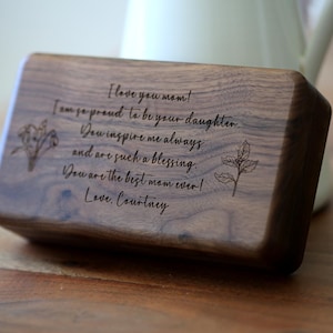 Custom Engraved Walnut Jewelry Box: Bridesmaid Travel Case