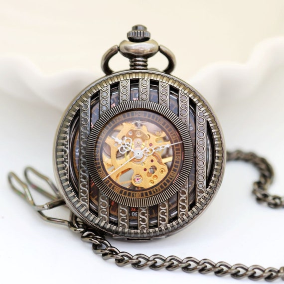 mens pocket watch and chain