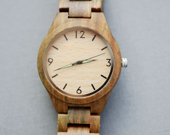 Reloj de madera personalizado, reloj de madera, regalos para padrinos de boda, grabado con texto personal - Regalo para él/ella, aniversario, regalo de boda