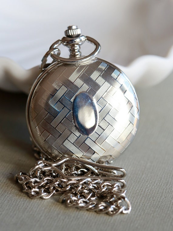 Sterling silver top mechanical pocket watch