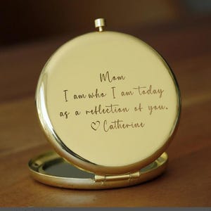 Personalized Compact Mirror, Mother of the Bride Gift, Gift for Mom From Daughter, Mother of Groom Gift, Pocket Mirror, Wedding Gift