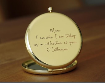 Personalized Compact Mirror, Mother of the Bride Gift, Gift for Mom From Daughter, Mother of Groom Gift, Pocket Mirror, Wedding Gift
