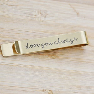 Personalized Tie Clip  Hidden Message Silver Color Tie Clip - Father of the Bride and Groom - Custom Groomsmen Gift - Wedding Gift