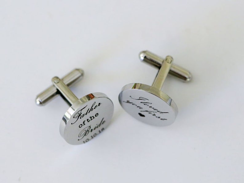 Personalized Cufflinks Engraved Cufflinks Round Custom Cuff Etsy