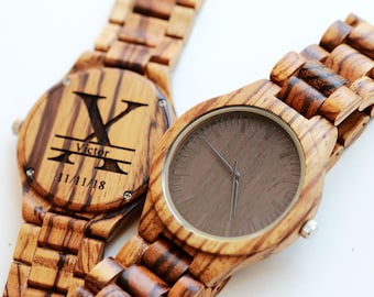 Holzuhr, Holzuhr, personalisierte Holzuhr, Holzuhr Männer, Herrenuhren aus Holz, Hochzeitsgeschenk, Holzuhren für ihn, Uhr-Ehemann-Geschenk