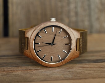 Engraved Wooden Watch for Men, Personalized Wood Watch, Wood Watch,Groomsmen Gifts,Boyfriend Gift,Birthday Gift for Him,Custom Watch