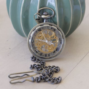 Personalized Brass Pocket Watch Personalized for Groom, Groomsmen, Father of the Bride Gift,Custom Engraved Pocket Watch,Mechanical  Watch