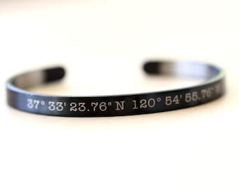 Your Own Text,longitude latitude, Customized Cuff, Custom Bracelet,Engraved Cuff,Personalized Engraved Cuff Bracelet, Inspirational Gift