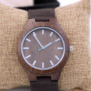 Personalized  Wooden Watch,wood watch for men,Groomsmen Gifts, Father&#39;s Day Gift,engraved with personal text Anniversary, Wedding gift