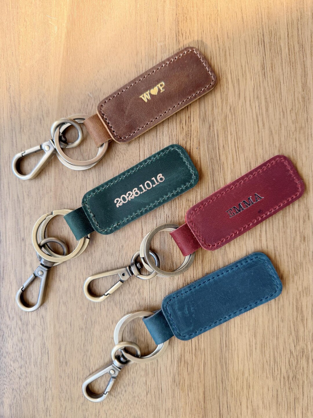 Embossed Keychain Embossed Keychain, Personalized Leather Keychain, Custom Leather ...