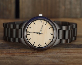 Holzuhr, Holzuhr, personalisierte Holzuhr, Holzuhr Männer, Herrenuhren aus Holz, Hochzeitsgeschenk, Holzuhren für ihn, Uhr-Ehemann-Geschenk