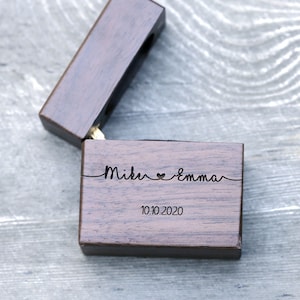 Wood Ring Box,Walnut Ring Box, Thin Engagement Ring Box, Proposal ring box,Customized Wedding Ring Box, Engagement Ring Box