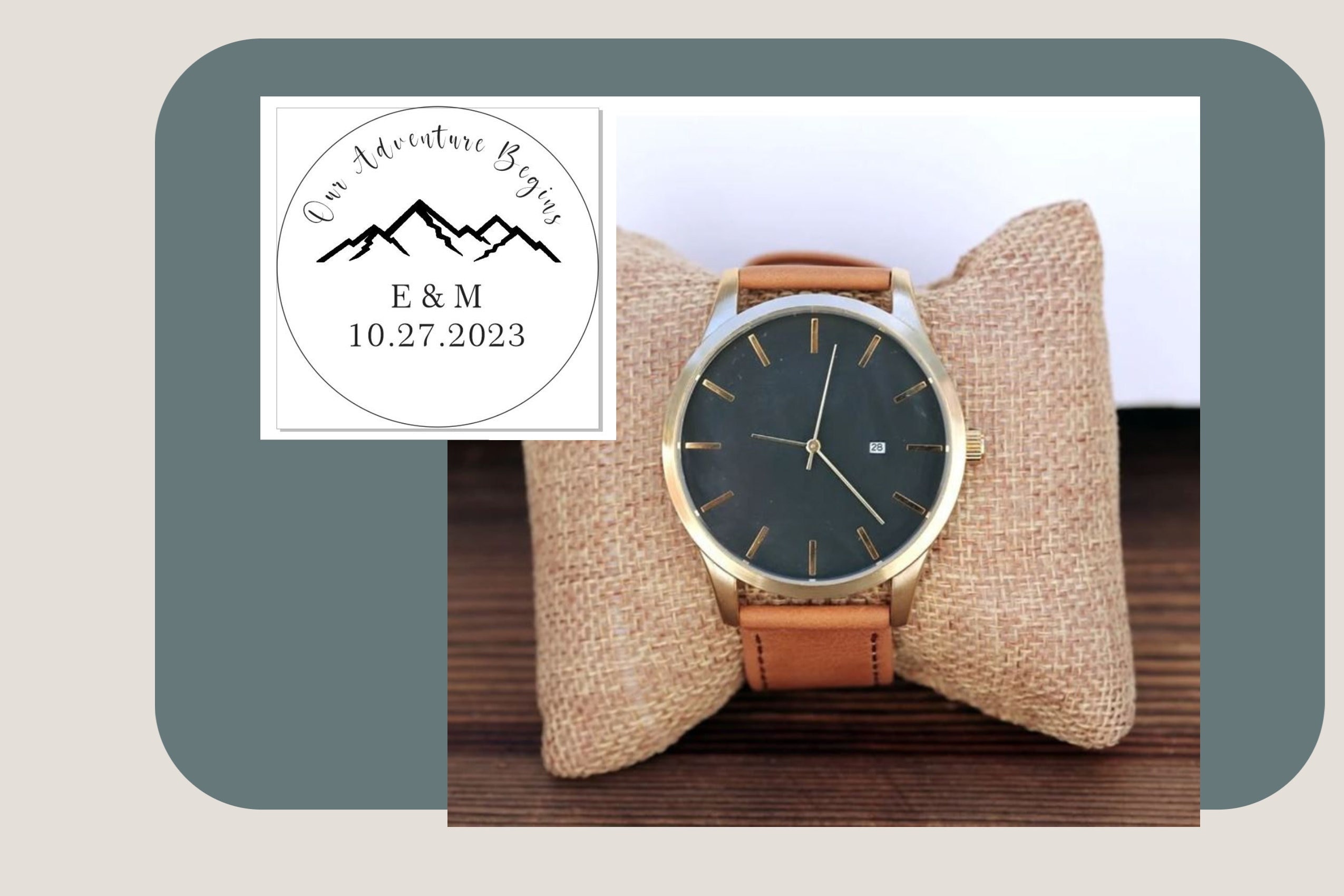 Leather Watch,personalized gifts for him, Gift for Groom, Groom Gift From Bride, Wedding, Anniversary Gifts
