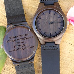 Gepersonaliseerd houten horloge, gepersonaliseerd houten horloge, gepersonaliseerd horloge, gegraveerd horloge, gegraveerd houten horloge, heren houten horloge, geschenken voor hem,