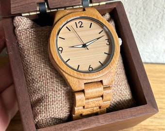 Personalisierte Holzuhr & Walnussholzbox, Personalisierte Holzuhr, Personalisierte Uhr, Gravierte Uhr, Gravierte Holzuhr