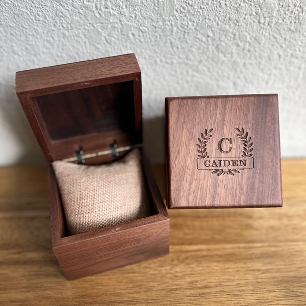 Square Wooden Gift Box & Pillow,  Watch Wood Box,(Box only)