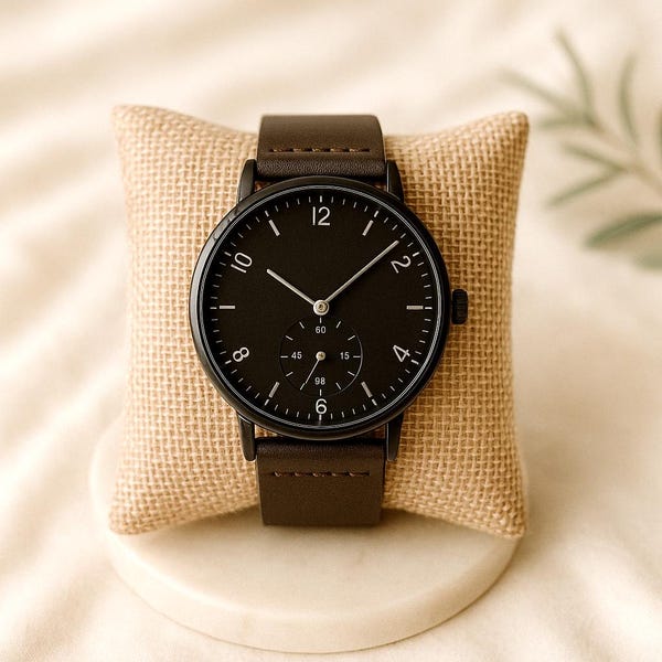 Metal Watch, Custom Minimalist Leather Watch for Men Watch Gift for Husband, Personalized Metal Watch, Gift for Him, Engraved, Christmas
