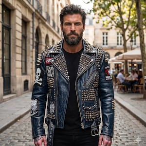 biker jacket gilet jeans biker