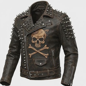 Leather Skull Jacket - Etsy