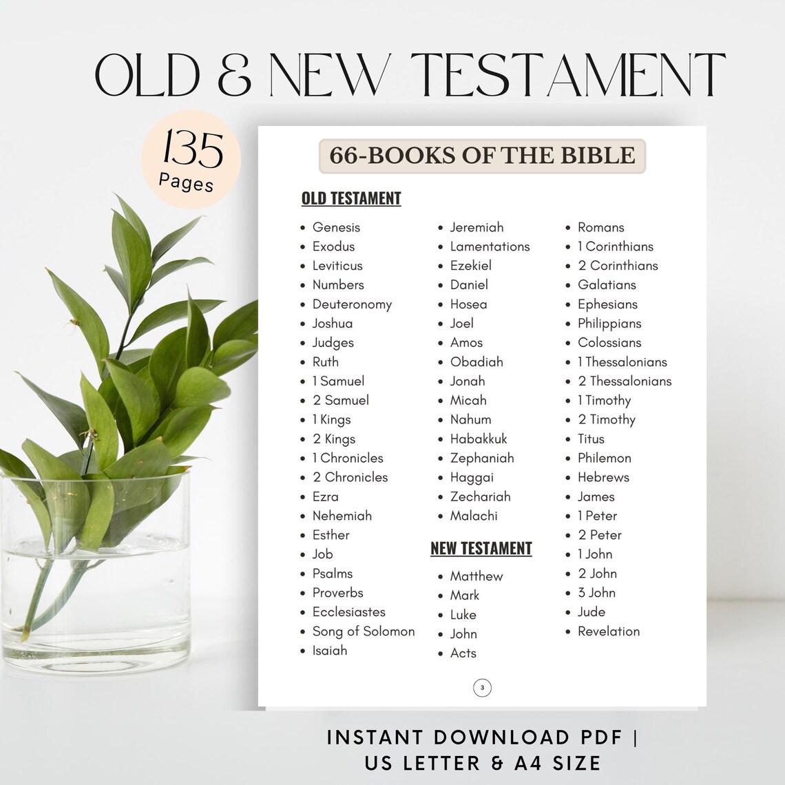 Bible Study Guide Printable | 66 Books of the Bible Summary | Old & New ...