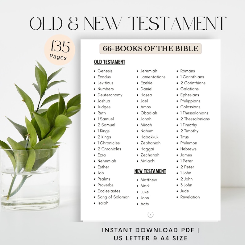 Bible Study Guide Printable | 66 Books of the Bible Summary | Old & New ...