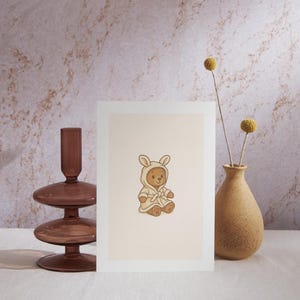 DIGITALER Jellycat inspirierter Hasen-Bär-Druck - Kinderzimmer-Wanddekoration, Kinderzimmer-Kunst, Tierdruck, Babypartygeschenk, Spielzimmer-Dekoration
