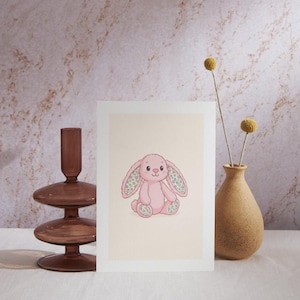 DIGITALES Jellycat inspiriertes Häschen Poster - Kaninchen-Wand-Dekor, Kinderzimmer-Dekoration, Osterhasen-Geschenk