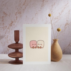 DIGITALE Jellycat inspiriert Marshmallow Duo Fine Art Poster - Wand Kunst Druck, Home Decor, Kinderzimmer Dekoration, Kinderzimmer Kunstwerk