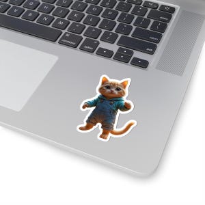 Cute Cat Character Kiss-Cut Stickers, Perfect for Laptops, Notebooks, Water Bottles, Gifts, Cat Lovers