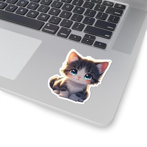 Adorable Cat Kiss-Cut Stickers - Cute Cat Decor, Laptop Stickers, Gift for Cat Lovers, Fun Accessories, Pet-Themed Decor