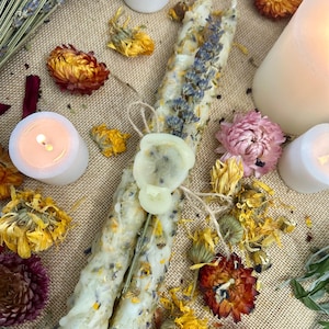 White Healing Light Candle – Herbal Ritual Candle for Spiritual Healing, Energy Cleansing, Meditation, Witchcraft Spell