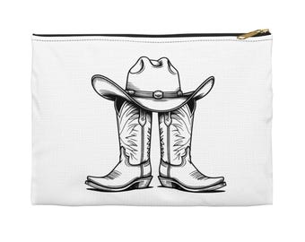 Cowboy Boots Accessory Pouch - Western Style Pouch, Travel Makeup Bag, Cute Organizer, Gift for Rodeo Lovers, Fun Trendy Pouch
