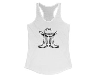 Cowgirl Spirit Racerback Tank: Western Style Cotton Blend Top