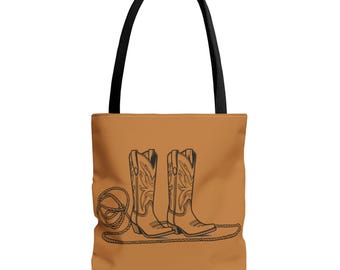 Rustikale Cowboy-Stiefel-Einkaufstasche: Umweltfreundliche Tragetasche im westlichen Stil