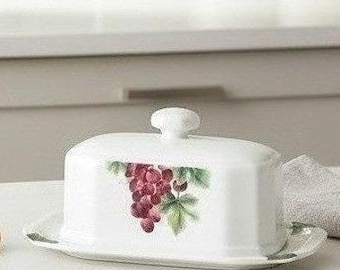 Royal Doulton Butter Dish, Vintage Grape, Floral China, Traditional Tableware