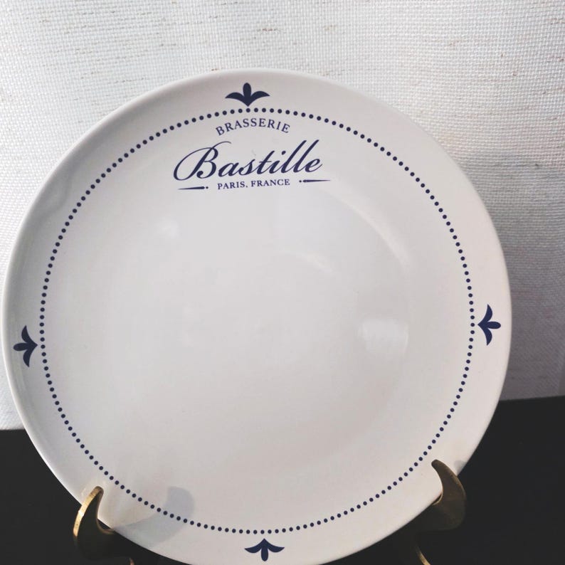 Sur La Table Brasserie Bastille Dinner Plate Paris France Blue White Stoneware Bild 5