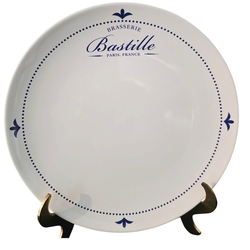 Sur La Table Brasserie Bastille Dinner Plate Paris France Blue White Stoneware Bild 1