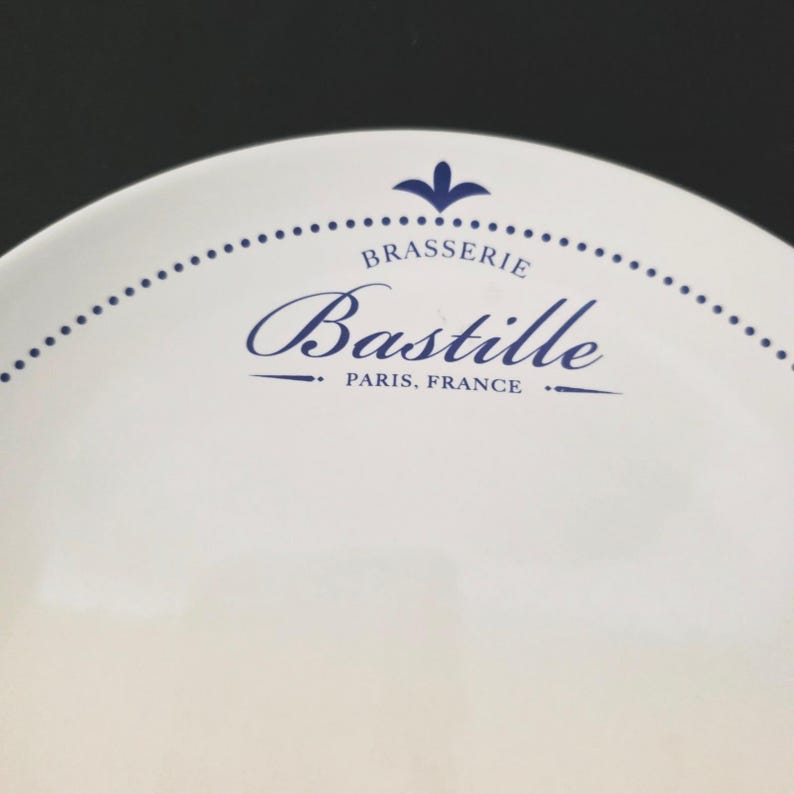 Sur La Table Brasserie Bastille Dinner Plate Paris France Blue White Stoneware Bild 4
