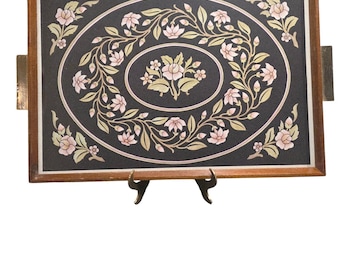 Taunton Vale Vintage Wood Floral Serving Tray English Vanity Decor 19in